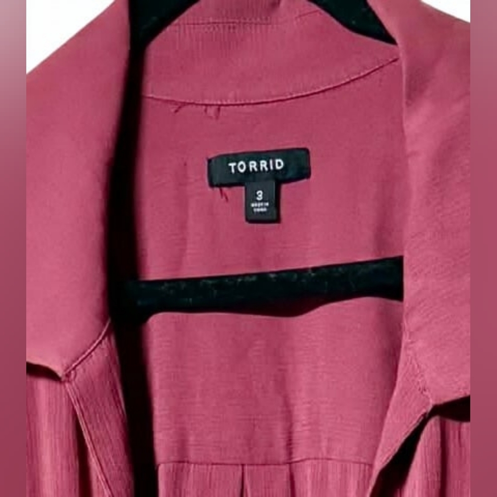 Torrid Mauve Long Open Front Cardigan Size 3 - Picture 3 of 4